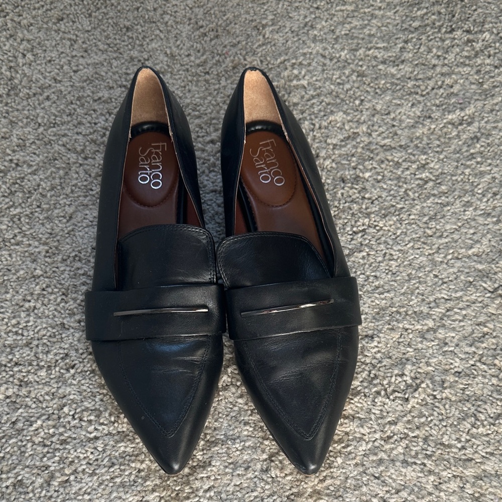 Franco Sarto Black Leather Flats